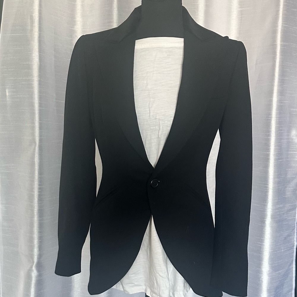 Ralph Lauren Black Wool Women's Blazer with Opera Tails